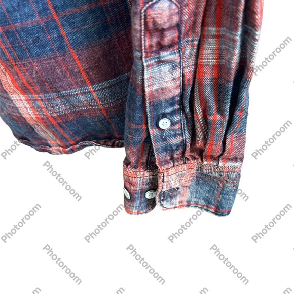 Zip Code 1992 Small Red & Blue Plaid Button Down Long Sleeve Shirt - Picture 4 of 6
